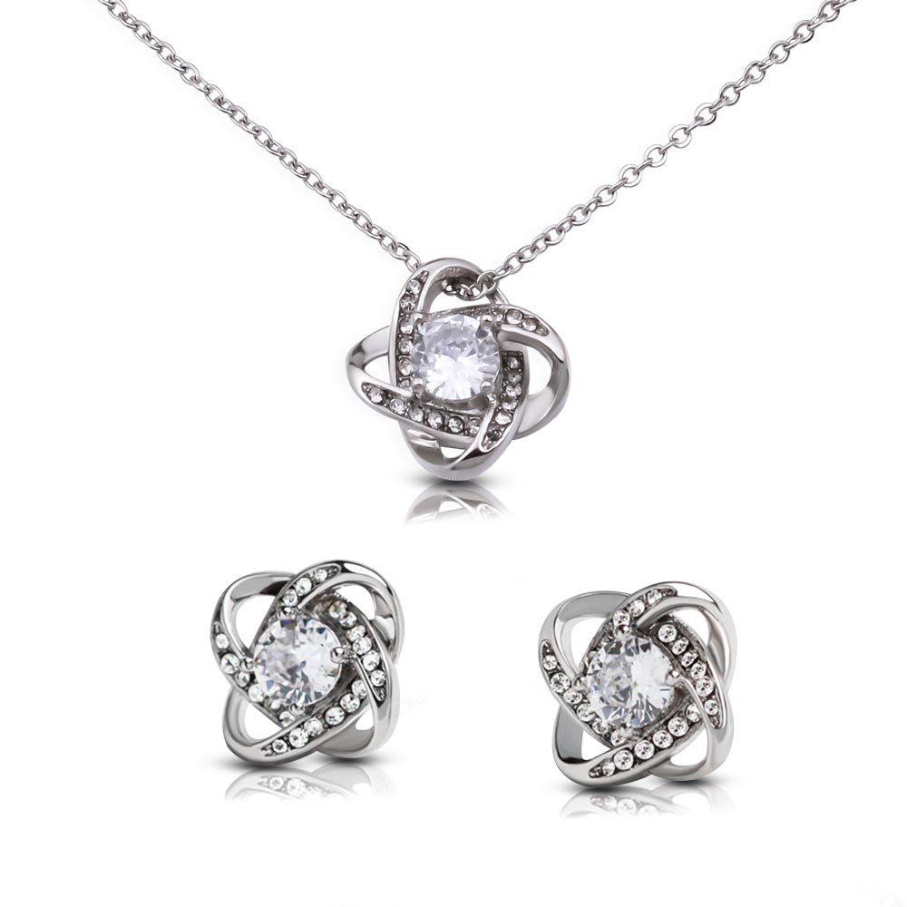Best Mom Ever Love Knot Earring & Necklace Set