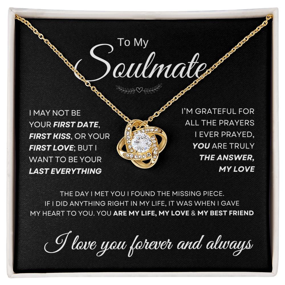 To My Soulmate Love Knot Necklace Gift