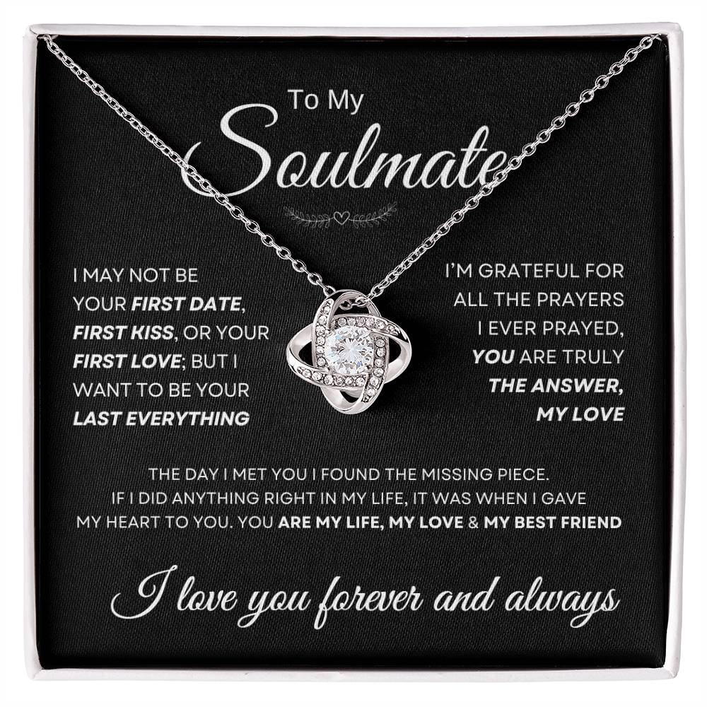 To My Soulmate Love Knot Necklace Gift