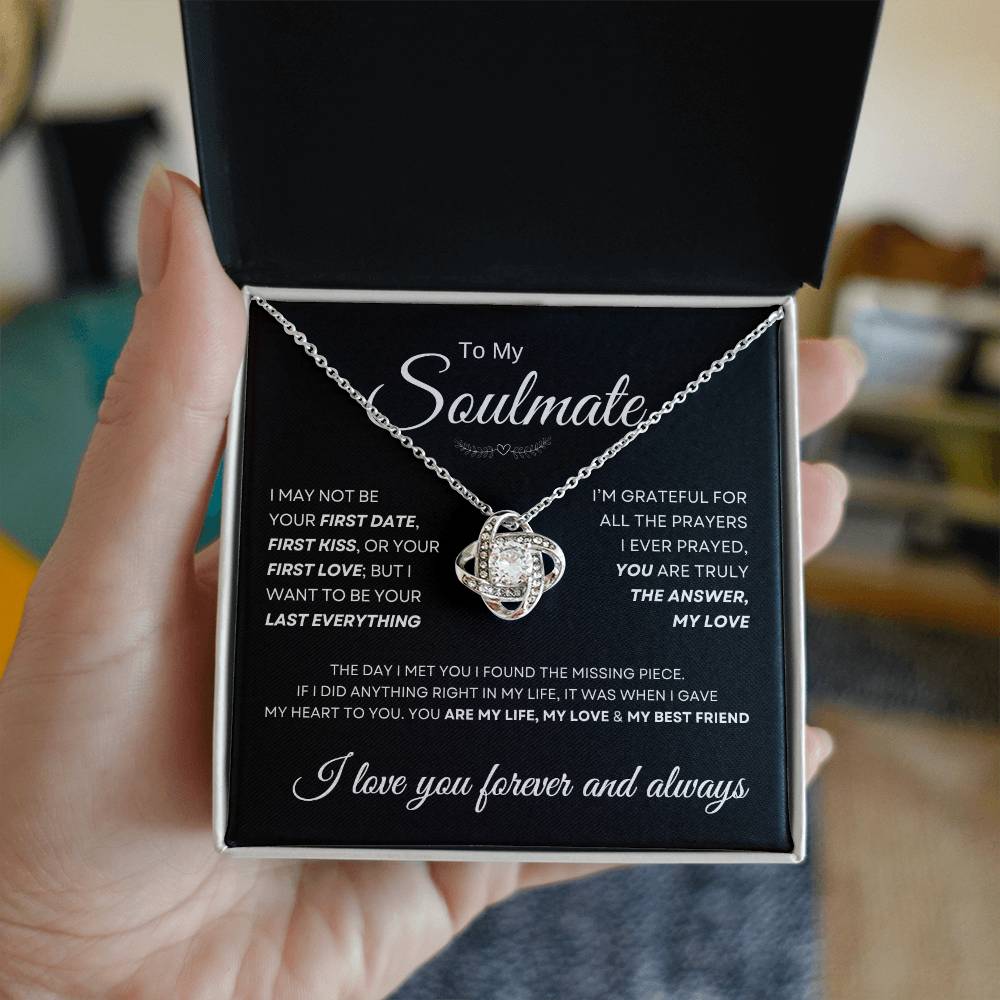 To My Soulmate Love Knot Necklace Gift