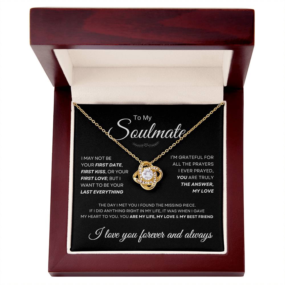 To My Soulmate Love Knot Necklace Gift