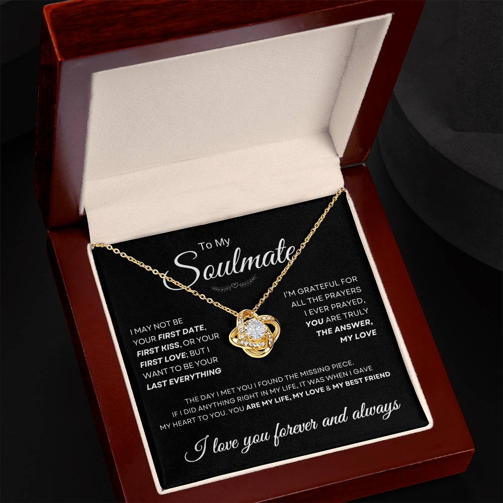 To My Soulmate Love Knot Necklace Gift