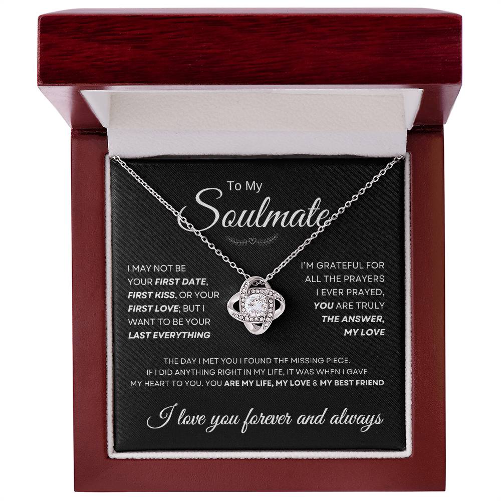 To My Soulmate Love Knot Necklace Gift
