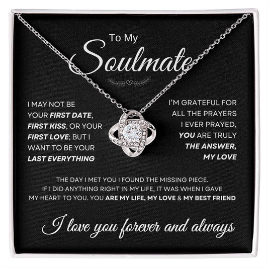 To My Soulmate Love Knot Necklace Gift